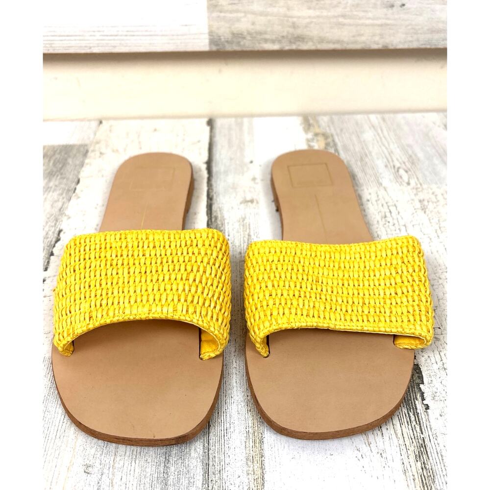 Dolce Vita Womens 7 Yellow Woven Sandals Casual Resort Boho Chic